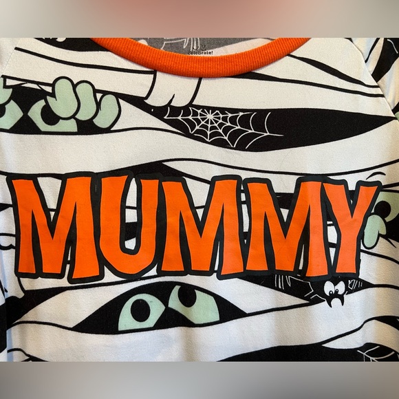 2 Pc MUMMY PJs / Long Sleeve Top & Jogger Style Pants w Orange Trim - Picture 4 of 8